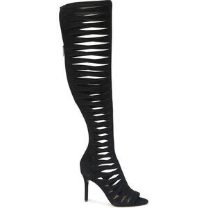 NEW VINCE CAMUTO Chaendra Strappy black suede Leather Tall Boots size 5.5